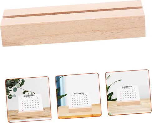 STOBOK Farmhouse Wooden Desk Calendar Stand Rustic Photo and Table Card Holder for Weddings Business Displays Versatile Base Secure Slot for Calendars and Cards in Saudi Arabia