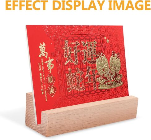 Multifunctional Wood Display Stand with Slot for Calendars Photos Cards Natural Wooden Base for Desktop Decor Tabletop Photo Holder Versatile Office and Party Accessory in Saudi Arabia