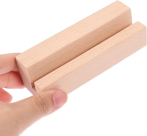 Multifunctional Wood Display Stand with Slot for Calendars Photos Cards Natural Wooden Base for Desktop Decor Tabletop Photo Holder Versatile Office and Party Accessory in Saudi Arabia