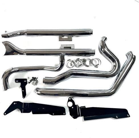 For Harley Softtail SLIM Heritage Classic Deluxe Street Bob 2018-2023 Motorcycle Exhaust Pipe(39 inch Chrome) in Saudi Arabia