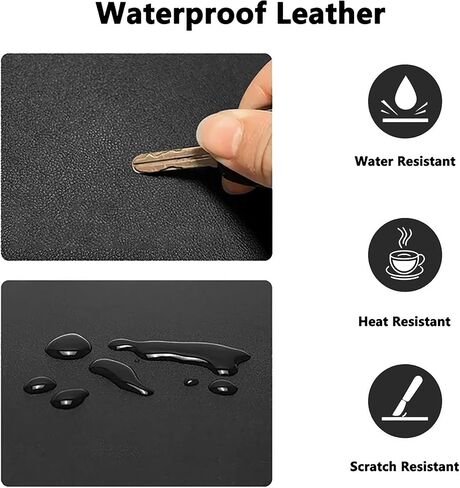 PU Leather Desk Pad Protector Gaming Mouse Pad Non Slip Desk Mat for Keyboard and Mouse Waterproof Desk Writing Pad for Office and Home Desk Accessories(Black, 23.6 * 11.8) in Saudi Arabia