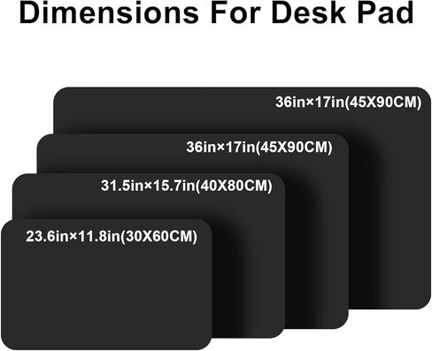 PU Leather Desk Pad Protector Gaming Mouse Pad Non Slip Desk Mat for Keyboard and Mouse Waterproof Desk Writing Pad for Office and Home Desk Accessories(Black, 23.6 * 11.8) in Saudi Arabia