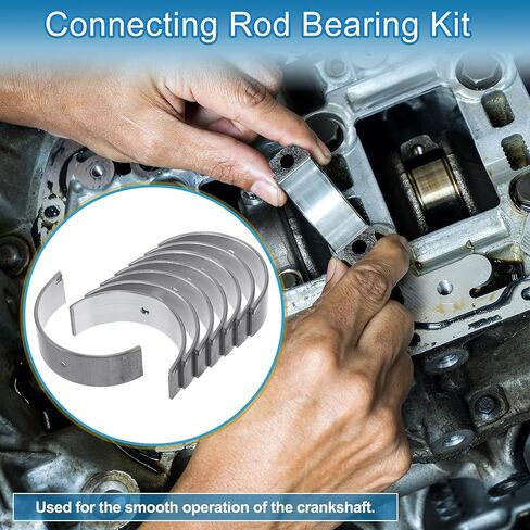 Connecting Rod Bearing Set No.1304122024 for Toyota RAV4 1998-2008 Engine Rod Bearing Kit Metal Silver Tone 8 Pcs in Saudi Arabia