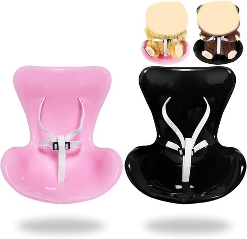 مجموعتان من مقاعد السيارة للدمى مقاس 10-17 سم، مقعد بمشبك فتحة تهوية مصغرة، زينة سيارة لطيفة، إكسسوار دمية لهواة التجميع والديكور الداخلي، أسود ووردي in Kuwait