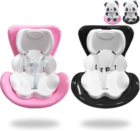 مجموعتان من مقاعد السيارة للدمى مقاس 10-17 سم، مقعد بمشبك فتحة تهوية مصغرة، زينة سيارة لطيفة، إكسسوار دمية لهواة التجميع والديكور الداخلي، أسود ووردي in Kuwait