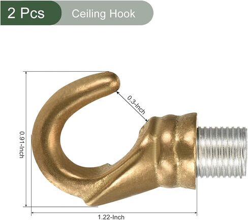 YOKIVE 2 Pcs Alloy M10 Ceiling Hook, Electroplate Pendant Fixtures Hanger | Hanging Chandelier Light, Great for Home (White, 0.91x1.22-Inch) in Kuwait