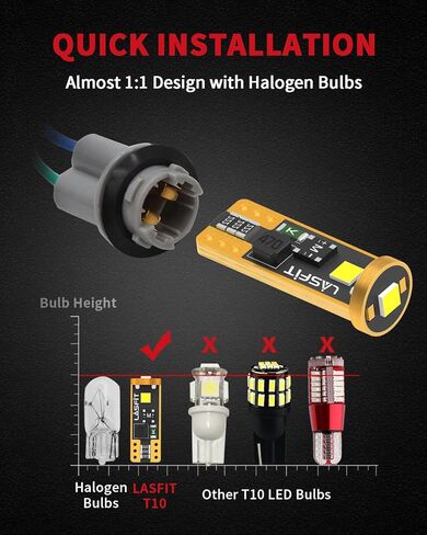 LASFIT L2 1156 LED Bulbs Reverse Lights,2024 Upgraded 500% Brighter 7506 P21W 1003 BA15S LED Lamps with Projector Lens Replacement for Backup Daytime Running Lights, 6000K Xenon White,2pcs in Kuwait