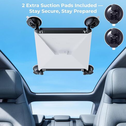 Starlink Mini Car Suction Cup Mount,Starlink Mini Accessories for Car Windows & Sunroofs, Secure Mounting Kit with 2 Spare Cups & Anti-Slip Pad,All-Weather Stability for RVs, Trucks & Boats(White) in Kuwait