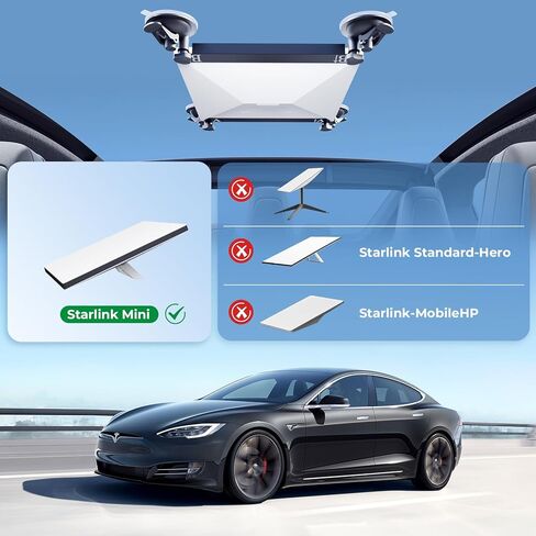 Starlink Mini Car Suction Cup Mount,Starlink Mini Accessories for Car Windows & Sunroofs, Secure Mounting Kit with 2 Spare Cups & Anti-Slip Pad,All-Weather Stability for RVs, Trucks & Boats(White) in Kuwait