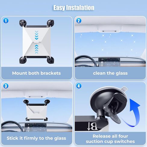 Starlink Mini Car Suction Cup Mount,Starlink Mini Accessories for Car Windows & Sunroofs, Secure Mounting Kit with 2 Spare Cups & Anti-Slip Pad,All-Weather Stability for RVs, Trucks & Boats(White) in Kuwait