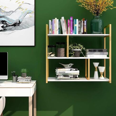 Bookshelf Multi-Layer Storage Bookshelf Simple Wall-Mounted Shelf Solid Wood Floor Storage Rack Bookshelves and Bookcases in Saudi Arabia