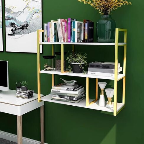 Bookshelf Multi-Layer Storage Bookshelf Simple Wall-Mounted Shelf Solid Wood Floor Storage Rack Bookshelves and Bookcases in Saudi Arabia