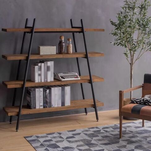Bookshelf Simple Iron Bookshelf Kitchen Floor Rack Living Room Wall Multi-Layer Display Rack Bookshelves and Bookcases(B:120CM*30CM*110CM) in Saudi Arabia