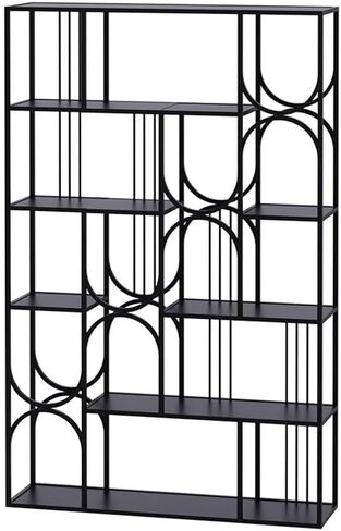 Bookshelf Living Room Wall-Mounted Storage Rack, Office Iron Bookshelf, Floor-Standing Storage Rack Bookshelves and Bookcases in Saudi Arabia