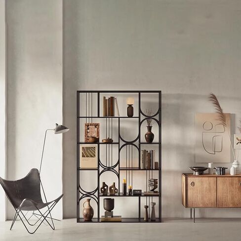 Bookshelf Living Room Wall-Mounted Storage Rack, Office Iron Bookshelf, Floor-Standing Storage Rack Bookshelves and Bookcases in Saudi Arabia