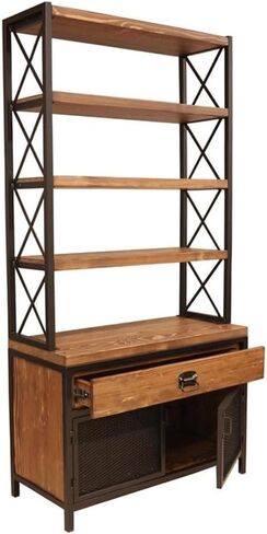 Bookshelf Home Simple Solid Wood Floor Bookcase Living Room Porch Display Cabinet Storage Rack Bookshelves and Bookcases in Saudi Arabia