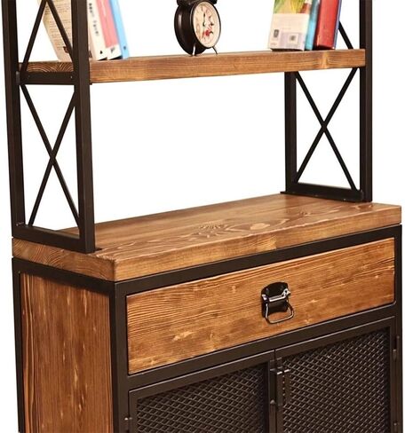 Bookshelf Home Simple Solid Wood Floor Bookcase Living Room Porch Display Cabinet Storage Rack Bookshelves and Bookcases in Saudi Arabia
