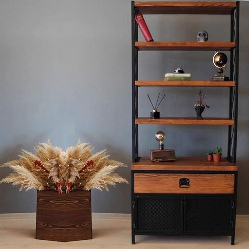 Bookshelf Home Simple Solid Wood Floor Bookcase Living Room Porch Display Cabinet Storage Rack Bookshelves and Bookcases in Saudi Arabia