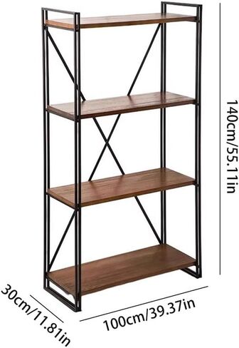 Bookshelf Living Room Storage Rack Industrial Style Iron Bookshelf Kitchen Solid Wood Multi-Layer Storage Rack Bookshelves and Bookcases in Saudi Arabia