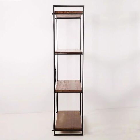 Bookshelf Living Room Storage Rack Industrial Style Iron Bookshelf Kitchen Solid Wood Multi-Layer Storage Rack Bookshelves and Bookcases in Saudi Arabia