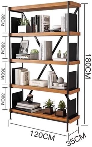 Bookshelf Home Iron Display Rack Simple Solid Wood Bookshelf Living Room Wall Multi-Layer Storage Bookcase Bookshelves and Bookcases in Saudi Arabia