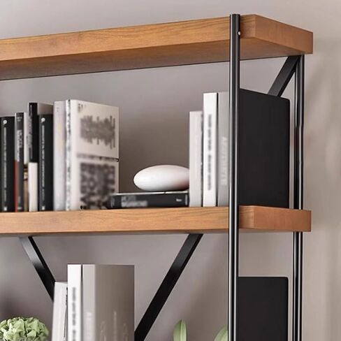 Bookshelf Home Iron Display Rack Simple Solid Wood Bookshelf Living Room Wall Multi-Layer Storage Bookcase Bookshelves and Bookcases in Saudi Arabia