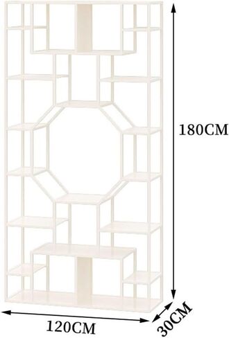 Bookshelf Living Room Study Bookshelf Floor Rack Office Wall Iron Antique Shelf Bookshelves and Bookcases(B:120CM*30CM*180CM) in Saudi Arabia