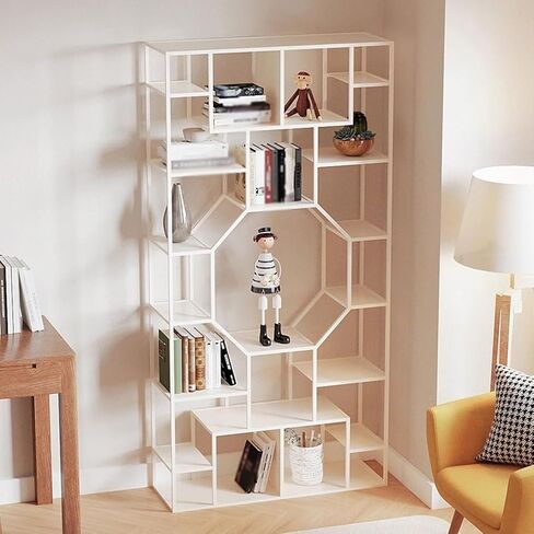 Bookshelf Living Room Study Bookshelf Floor Rack Office Wall Iron Antique Shelf Bookshelves and Bookcases(B:120CM*30CM*180CM) in Saudi Arabia