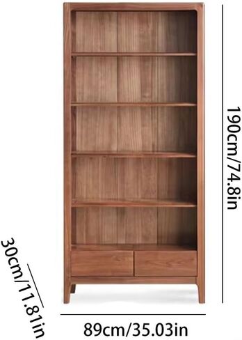 Bookshelf Living Room Simple Walnut Bookshelf Bedroom Floor Student Bookcase Large Capacity Storage Rack Bookshelves and Bookcases in Saudi Arabia