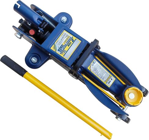 Hydraulic Low Profile Steel Floor Jack, 2Ton (4000 lbs) Capacity，Trolley Service Lift Car Jack with Single Piston Lift Pump, Lifting Range 5-1/8" to 13", Blue in Saudi Arabia