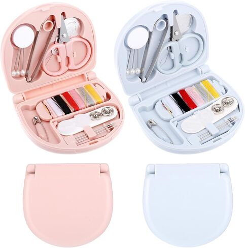 LXUEJIE 2 Pack Mini Travel Sewing Set, Travel Size Emergency Sewings Kit Portable Sewing Repair Box Kit with Buttons Threads Scissors Needles Tweezers Button Pin in Saudi Arabia