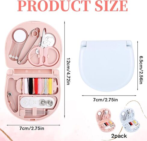 LXUEJIE 2 Pack Mini Travel Sewing Set, Travel Size Emergency Sewings Kit Portable Sewing Repair Box Kit with Buttons Threads Scissors Needles Tweezers Button Pin in Saudi Arabia