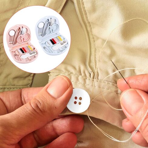 LXUEJIE 2 Pack Mini Travel Sewing Set, Travel Size Emergency Sewings Kit Portable Sewing Repair Box Kit with Buttons Threads Scissors Needles Tweezers Button Pin in Saudi Arabia