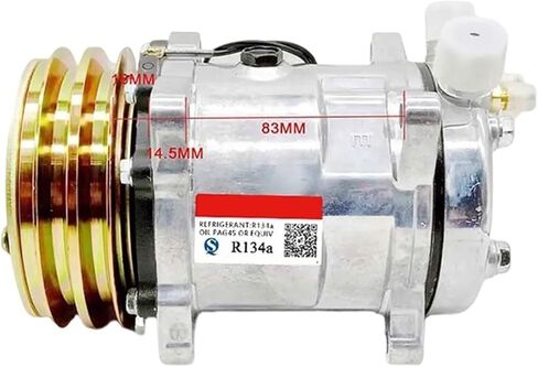 A/C Air Conditioner AC Compressor Tractor Excavator Heavy Duty Truck ，Compatible for Sanden 508 SD508 5h14 12V / 24V 2 Groove V Blet Pulley in Saudi Arabia