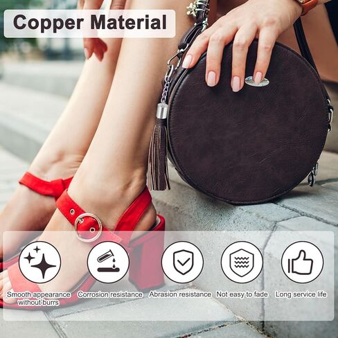 50-Pack Tassel Cord End Caps, 6mm ID Copper Glue in Leather Barrel Kumihimo End Tip Bead Caps for Jewelry Making/Bracelets/DIY Pendant, Cord Terminators [Light Silver] in Kuwait