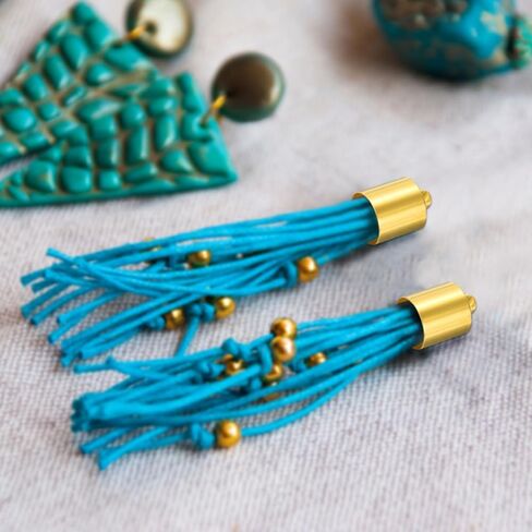 50-Pack Tassel Cord End Caps, 6mm ID Copper Glue in Leather Barrel Kumihimo End Tip Bead Caps for Jewelry Making/Bracelets/DIY Pendant, Cord Terminators [Light Silver] in Kuwait
