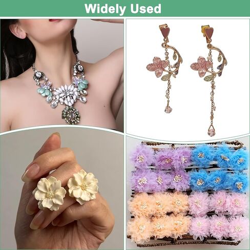 100-Pack Bead End Caps Flower Stamen, 13mm x 3.5mm (W x H) Metal Multi-Petal Flower Spacer Bead End Caps for DIY Craft [Silver, Gold] in Kuwait