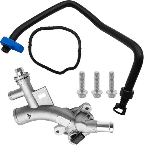 Engine Coolant Thermostat Housing Water Outlet Kit with Coolant Reservoir Inlet Hose, Compatible with Chevy Cruze Limited 1.4L L4 2016, Sonic 1.4L L4 2012-2020 etc, Replace 13251447, 902-846 in Saudi Arabia