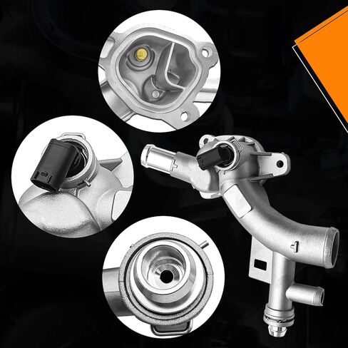 Engine Coolant Thermostat Housing Water Outlet Kit with Coolant Reservoir Inlet Hose, Compatible with Chevy Cruze Limited 1.4L L4 2016, Sonic 1.4L L4 2012-2020 etc, Replace 13251447, 902-846 in Saudi Arabia