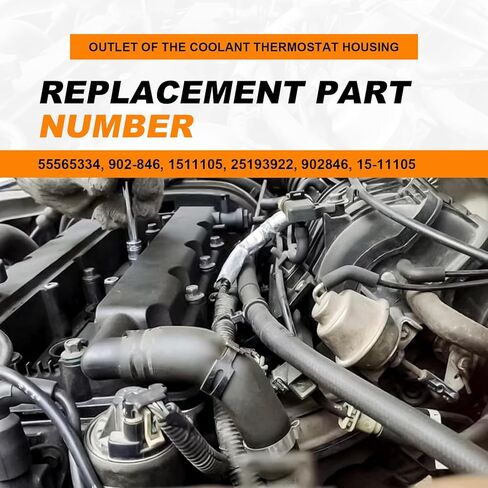 Engine Coolant Thermostat Housing Water Outlet Kit with Coolant Reservoir Inlet Hose, Compatible with Chevy Cruze Limited 1.4L L4 2016, Sonic 1.4L L4 2012-2020 etc, Replace 13251447, 902-846 in Saudi Arabia