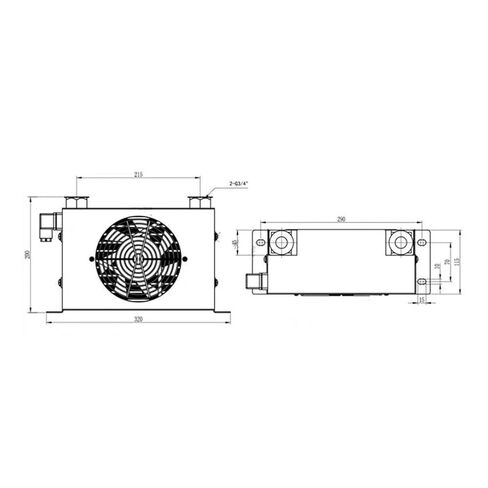 AH0608T-CA 60L/min Hydraulic Air Cooler Fan Air Cooling Oil Cooler 110/220/24v Fuel Rapid Reduce Temperature(24V) in Saudi Arabia