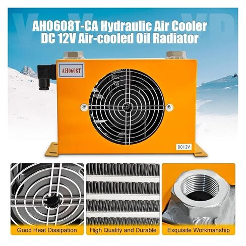 AH0608T-CA 60L/min Hydraulic Air Cooler Fan Air Cooling Oil Cooler 110/220/24v Fuel Tank Cooling Rapid Reduce Temperature(24V) in Saudi Arabia