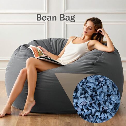 Bean Bag Filler,5/10lbs Shredded Memory Foam Filling,Pillow Bean Bag Stuffing,for Couch Cushion Floor Cushion Dog Bed Sofa Pillow (White 5 Lbs) in Kuwait