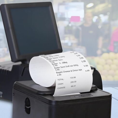 3 1/8 × 230 لفات إيصالات ورقية حرارية، 50 لفات خالية من مادة BPA، طباعة سلسة بدون مربى، مقاومة للماء in Saudi Arabia