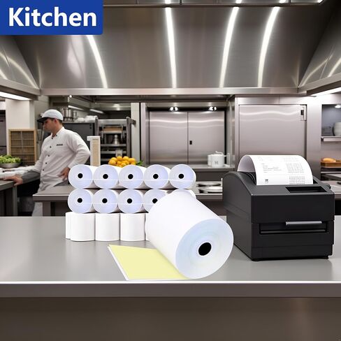 （50 Rolls）3"x95’ 2 Ply Kitchen Printer Paper for Star SP700, Carbonless Register Rolls White/Yellow Receipt Paper POS Cash Register in Saudi Arabia