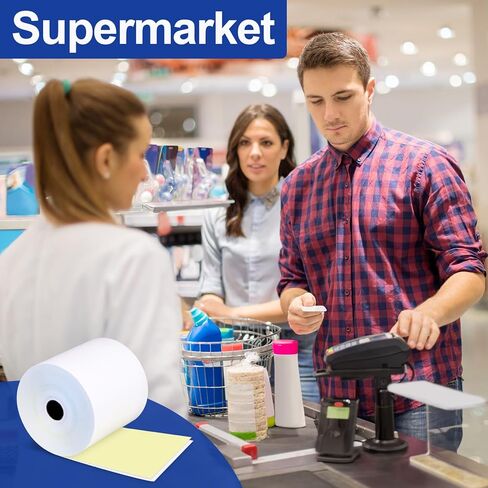 （50 Rolls）3"x95’ 2 Ply Kitchen Printer Paper for Star SP700, Carbonless Register Rolls White/Yellow Receipt Paper POS Cash Register in Saudi Arabia