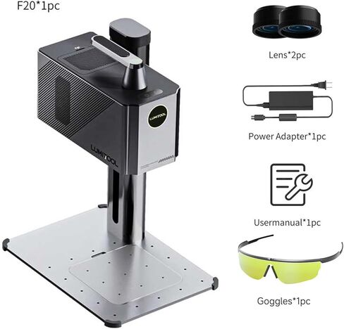 20W True Fiber Laser Engraver - 10X Faster AI Fiber Laser Engraving Machine for Metal, Wood, Leather & More - AI-Powered, Deep Engraving, Cloud Data, Compact & Affordable in Saudi Arabia