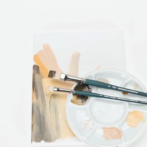 Creative Mark Imperial Professional Chungking Hog Bristle Brush - Assorted Styles Set of 10, Handmade Long Handle Oil Paint Brushes for Artists, Nickel in Saudi Arabia
