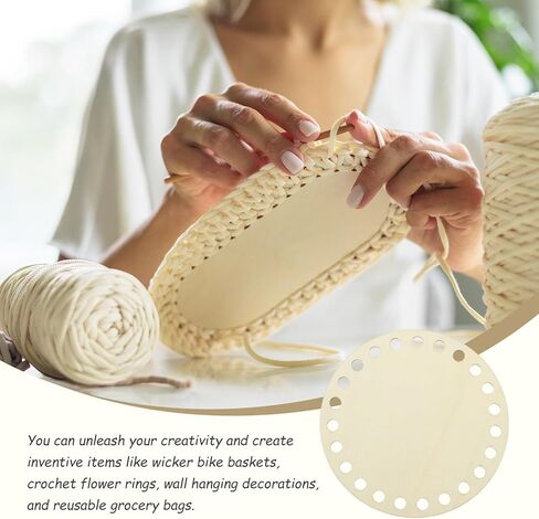 MECCANIXITY 4Pcs Wooden Basket Bottom, 6.89" Round Blank Natural Wood Base Solid Crochet Basket for DIY Craft Weaving Making Supplies Home Decor in Kuwait