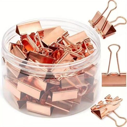 40PCS 19MM/0.75Inch Binder Clips Rose Gold,Paper Clamps Rose Gold,Paper Clips for Office Supplies in Saudi Arabia